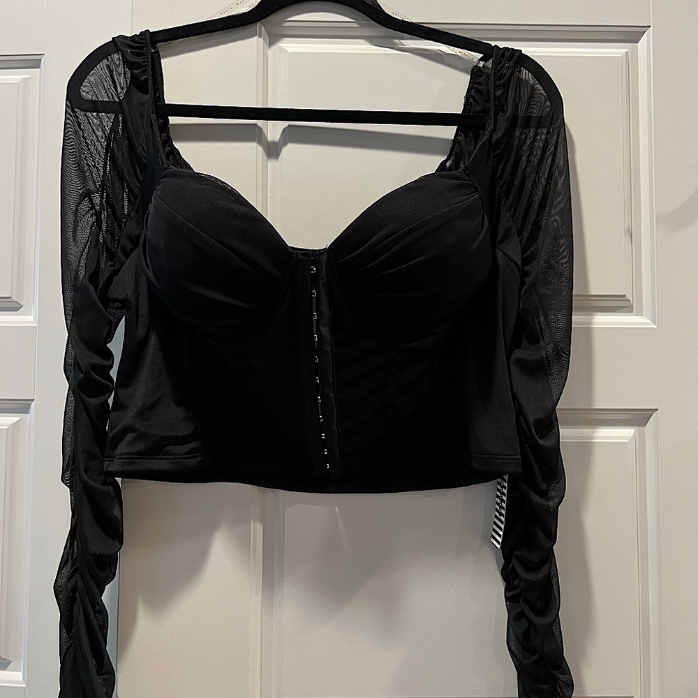 Large long sleeve corset top